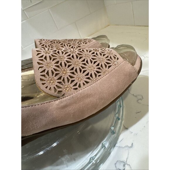 LONDON FOG PINK LEATHER SLINGBACK SANDALS WOMENS SIZE 8.5 M - Picture 5 of 12